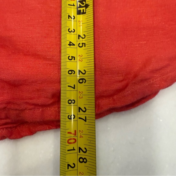 Athropologie Maeve Button down Linen blend Shirt Top Women's M Red Long Sleeve - Picture 8 of 10